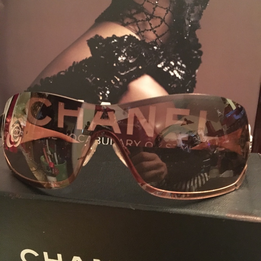 Chanel enamel Camelia Sunglasses